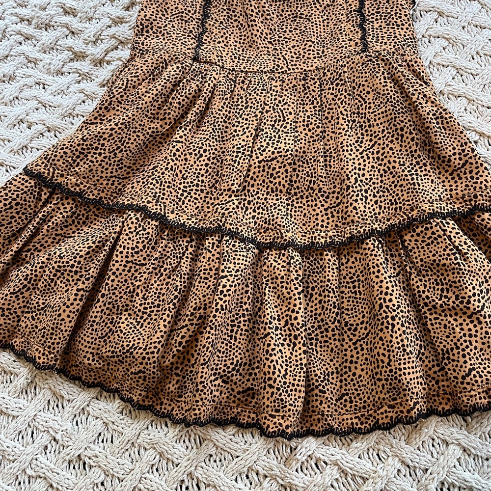 Urban Outfitters Tiered Sleeveless Sundress Mini Dress Animal Print Leopard XS - Picture 9 of 16